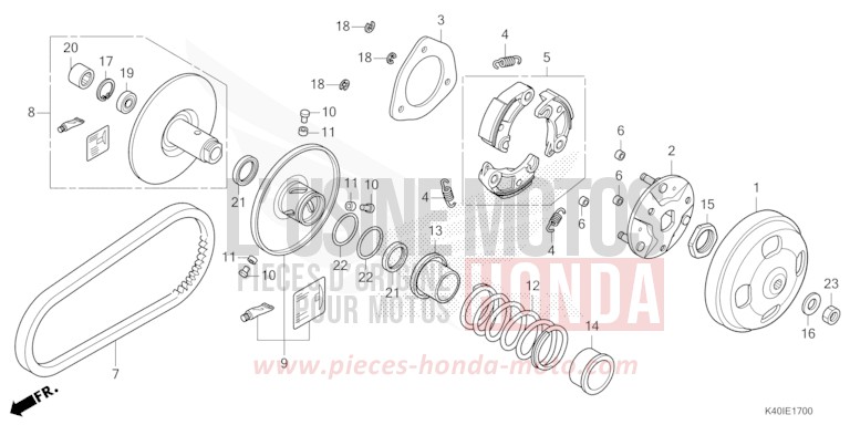 DRIVEN FACE for Forza 125 MAT CARNELIAN RED METALLIC (R384) from 2023